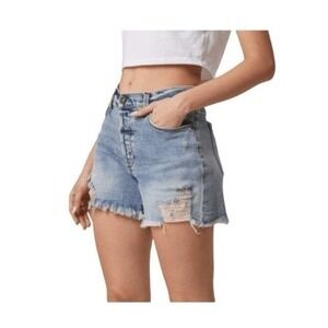 Edyson Delon Distressed Denim Jean‎ Shorts Blue Camden Medium Wash Hi-Rise 27